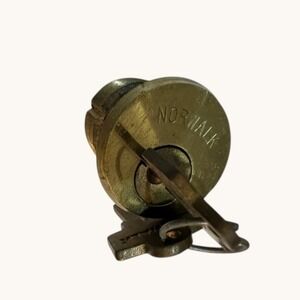 Vintage Norwalk Brass Mortise Lock Cylinder with 2 Keys Door Hardware Patina